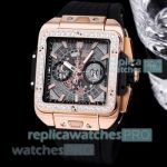 Copy Hublot Square Bang Unico Chronograph Rose Gold Diamond-set Watches